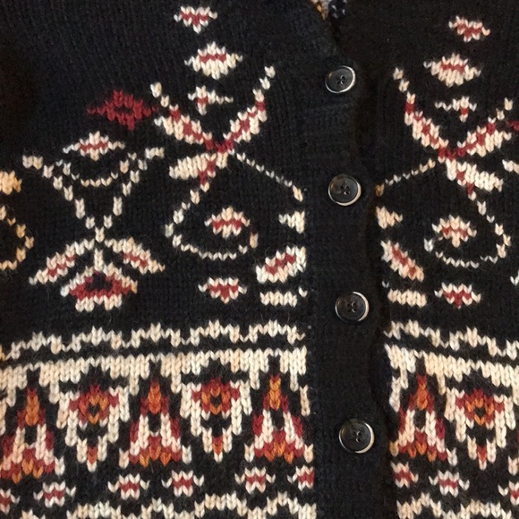 ULLA JOHNSON Fair Isle Alpaca V-neck Cardigan Sweater - Picture 8 of 12
